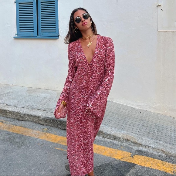 XS LONG BEADED DRESS ZARA - Picture 4 of 8